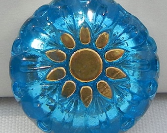 Pillow Flower Czech Glass Buttton