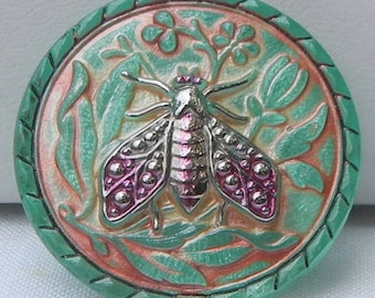 Fly Czech Glass Button