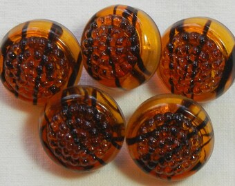 Tiny Berry Czech Glass Buttons (5)