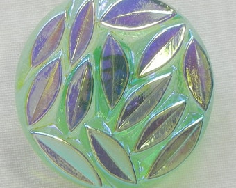 Scattered Leaves Czech Glass Button