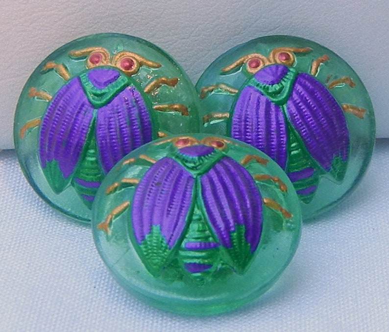 Small Beetle or Fly Button (3) - Etsy