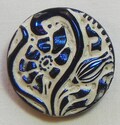 Flower and Bud Czech Glass Button
