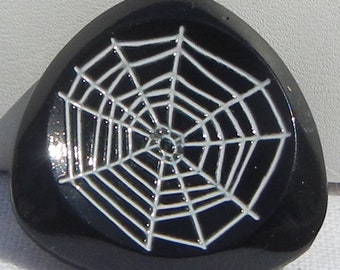 Spider Web Czech Glass Button