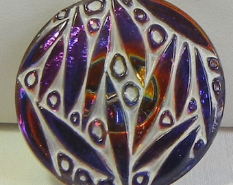 Leaves and Seeds Czech Glass Button
