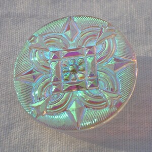 Square in Circle Czech Glass Button image 1