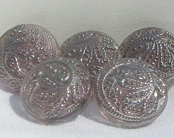 Winzige Loopy Blumen Tschechische Glasbuttons (5)