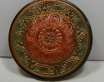 Large Lacy Round Czech Glass Button