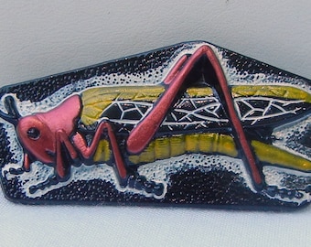 Grasshopper Czech Glass Button