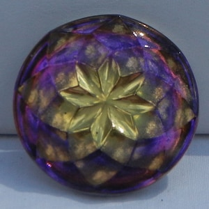 Faceted Eight Point Star Czech Glass Button