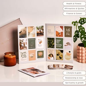 Kit Manifestation Vision Board : 150 cartes d'affirmation, tableau d'affichage/plan d'humeur et cahier d'exercices Manifestation, kit tout-en-un, loi de l'attraction