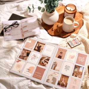 Vision Board Kit Affirmation Card Cahier d'exercices inspirant Manifestation Produits de soins personnels Cadeaux pour elle Carnet d'humeurs bien-être