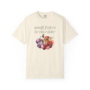 Italian Fruit Unisex T-Shirt, Cherry Peach Fig Tee, Soft Pastel Summer Fruits Top, Classic Tee, Gift for Fruit Lover, Trendy Graphic Shirt