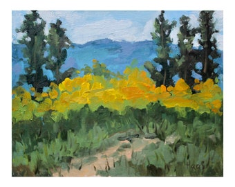 Original Oil Painting Landscape, Tahoe Fall Color, Autumn