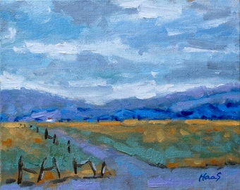 RENO CROSSROADS, desertscape, desert landscape oil painting