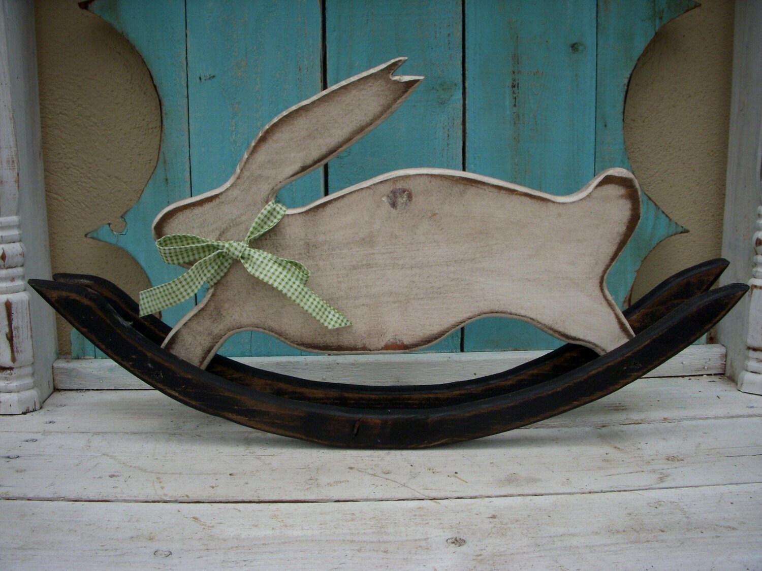 white rabbit wooden rabbit wood animal wood rabbit bunny Etsy