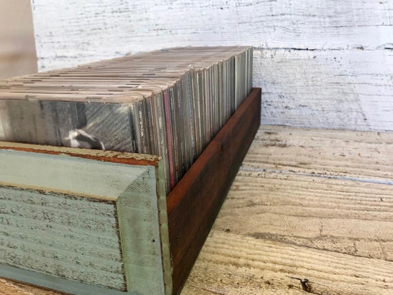 Cd Organizer Library Style Handmade Wood Drawer Organizer Etsy