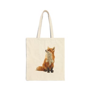 Foxy Baumwoll-Canvas-Einkaufstasche, umweltfreundliche Einkaufstasche, Geschenk für Tierliebhaber, wiederverwendbare Einkaufstasche, perfekt für jeden Anlass