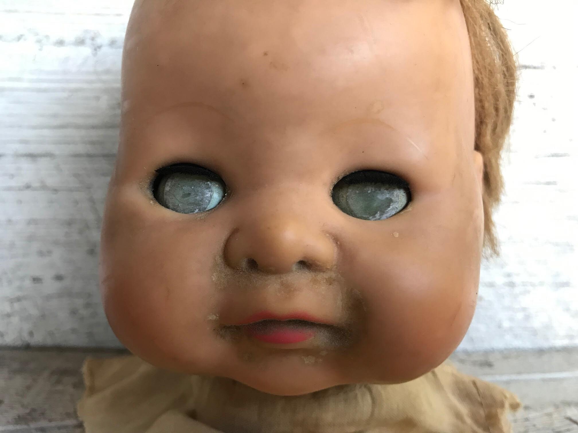 ANTIQUE DOLL HEAD Vintage Creepy Doll Halloween Display Old Etsy