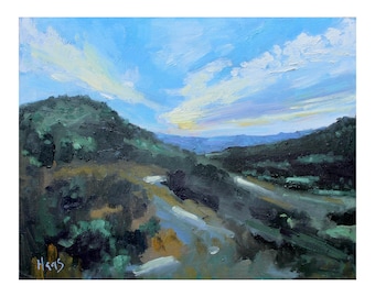 Desert Sunset Contemporary Modern Oil Painting
