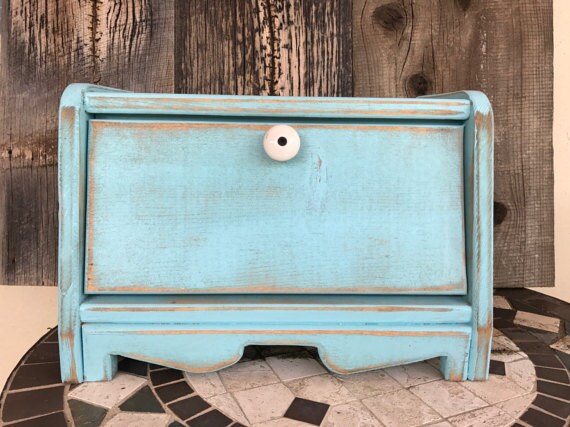 Bread Box Wood Wooden Kitchen Counter Decor Image 0