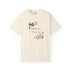 Italian Fruit Unisex T-Shirt, Cherry Peach Fig Tee, Soft Pastel Summer Fruits Top, Classic Tee, Gift for Fruit Lover, Trendy Graphic Shirt