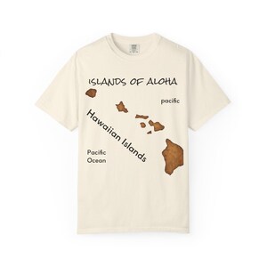 Hawaiianische Inseln Karte T-Shirt - Lässige Bademode, Reisegeschenk, Sommer Outfit, Urlaubsoberteil, Unisex Grafik-T-Shirt