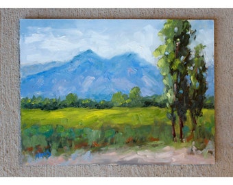 CARSON VALLEY NEVADA, mountains landscape oil painting, original wall art