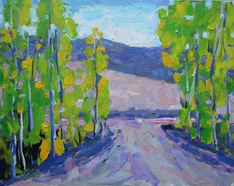 NEVADA ROAD, original oil painting, contemporary impressionism wall art