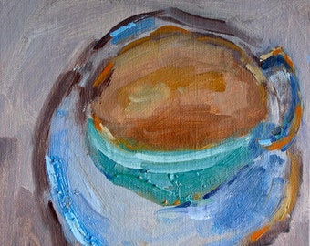 CUP OF TEA, original oil painting still life