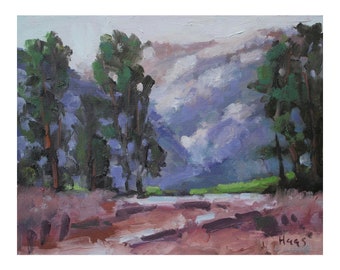 TREES WALL ART, original oil painting landscape impressionist, fine art