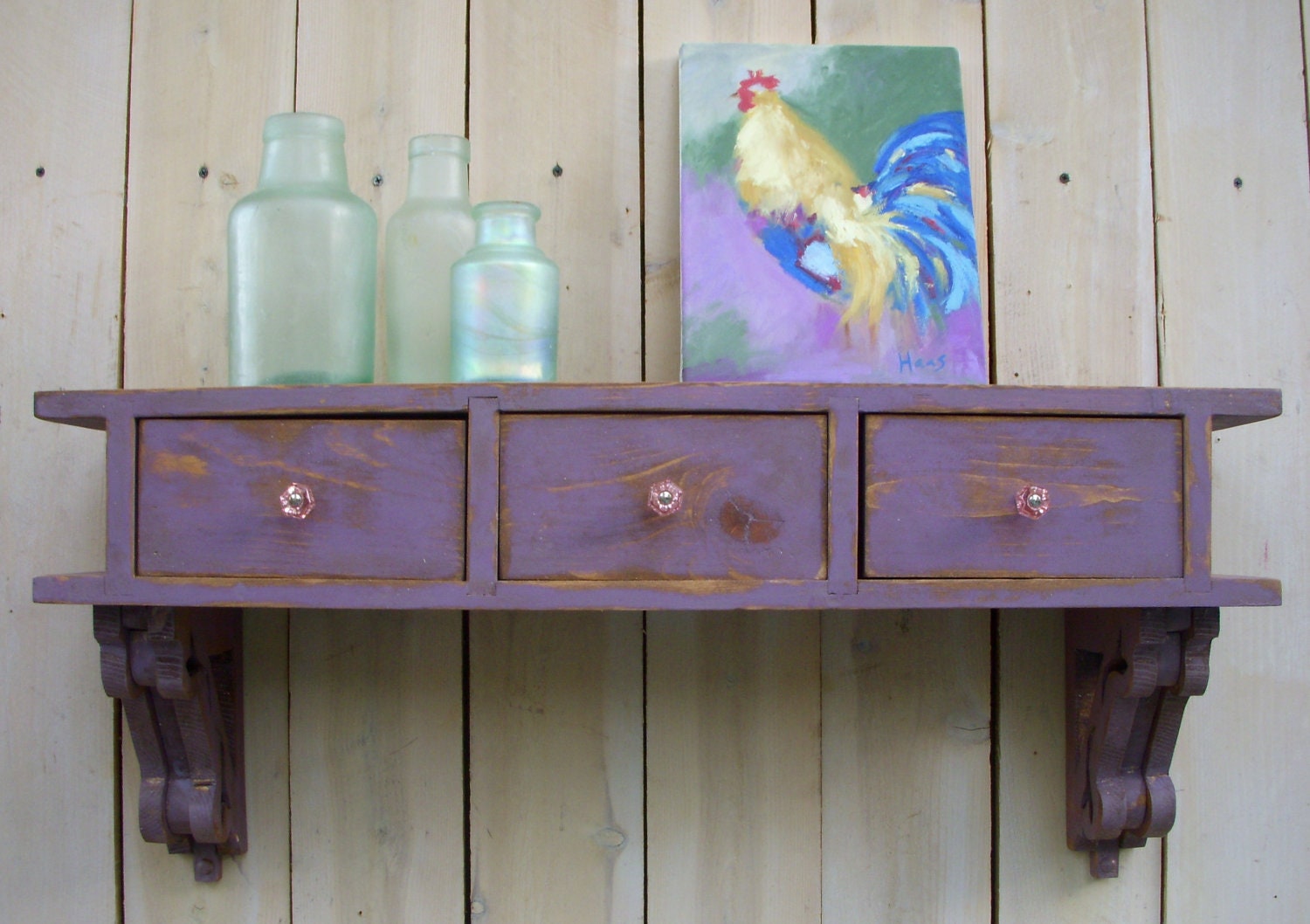 Floating Wall Mount Shelf Desk With Drawers Wall Mounted Etsy