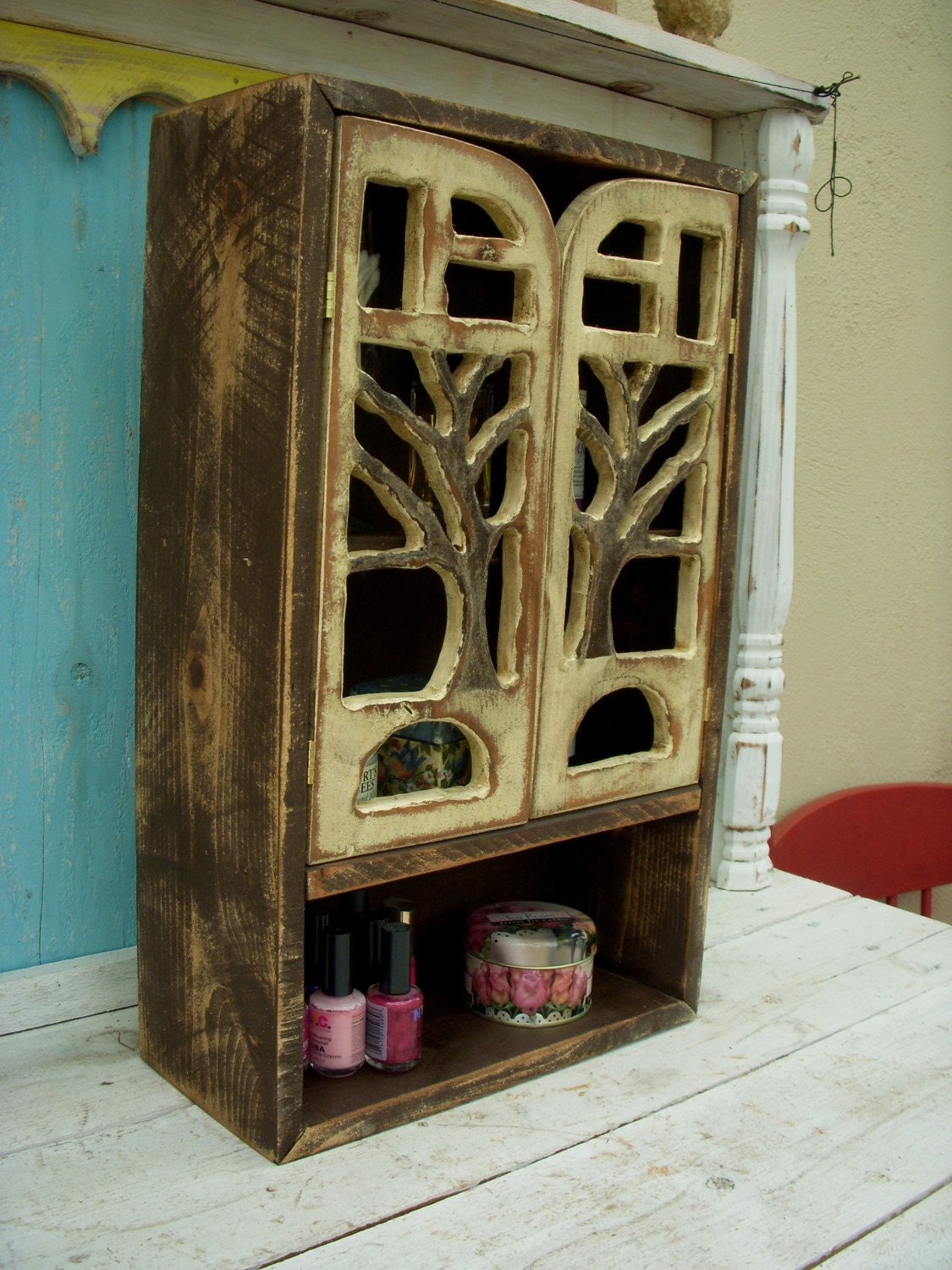 Bathroom Cabinets Bath Cabinet Distressed Shelf Bathroom Etsy