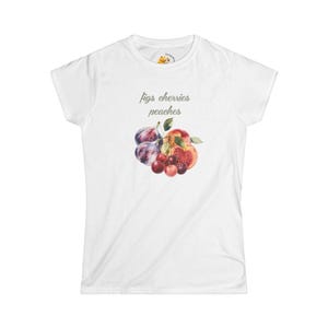 Italian Fruit Unisex T-Shirt, Cherry Peach Fig Tee, Soft Pastel Summer Fruits Top, Classic Tee, Gift for Fruit Lover, Trendy Graphic Shirt