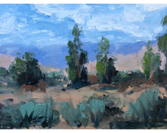 RENO DESERTSCAPE, landscape art, desert artwork, cloudy day painting, original oil
