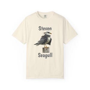 Steven Seagull T-shirt - Funny Graphic Tee, Unisex Cotton Shirt, Unique Gift, Casual Wear, Quirky Animal Apparel, Perfect for Bird Lovers
