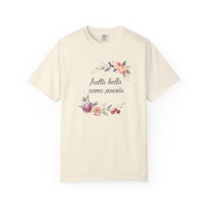 Italian Fruit Unisex T-Shirt, Cherry Peach Fig Tee, Soft Pastel Summer Fruits Top, Classic Tee, Gift for Fruit Lover, Trendy Graphic Shirt