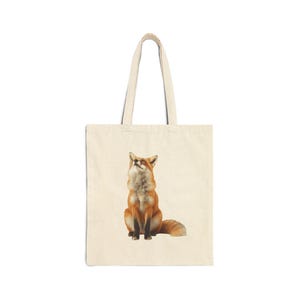 Foxy Baumwoll-Canvas-Einkaufstasche, umweltfreundliche Einkaufstasche, Geschenk für Tierliebhaber, wiederverwendbare Einkaufstasche, perfekt für jeden Anlass