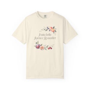 Italian Fruit Unisex T-Shirt, Cherry Peach Fig Tee, Soft Pastel Summer Fruits Top, Classic Tee, Gift for Fruit Lover, Trendy Graphic Shirt