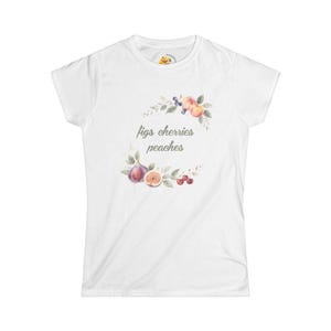 Farmers Market Fruit Unisex T-Shirt, Cherry Peach Fig Tee, Soft Pastel Summer Top, Classic Tee, Gift for Fruit Lover, Trendy Graphic Shirt