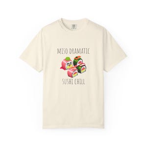 Kawaii Miso Dramatic Sushi T-Shirt, Foodie Tee, Casual Wear, Sushi Lovers Gift, Unique Culinary Apparel, Summer Outfit