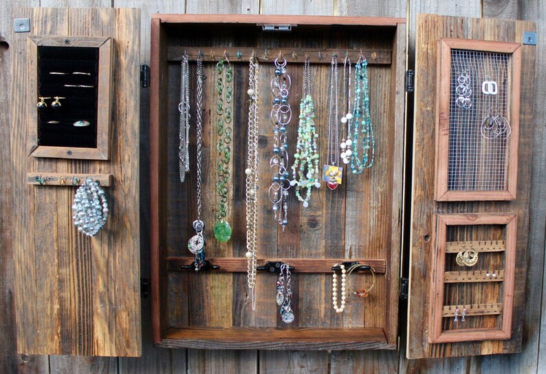 Necklace Hanger Earring Holder Jewelry Storage Wall Hung Etsy