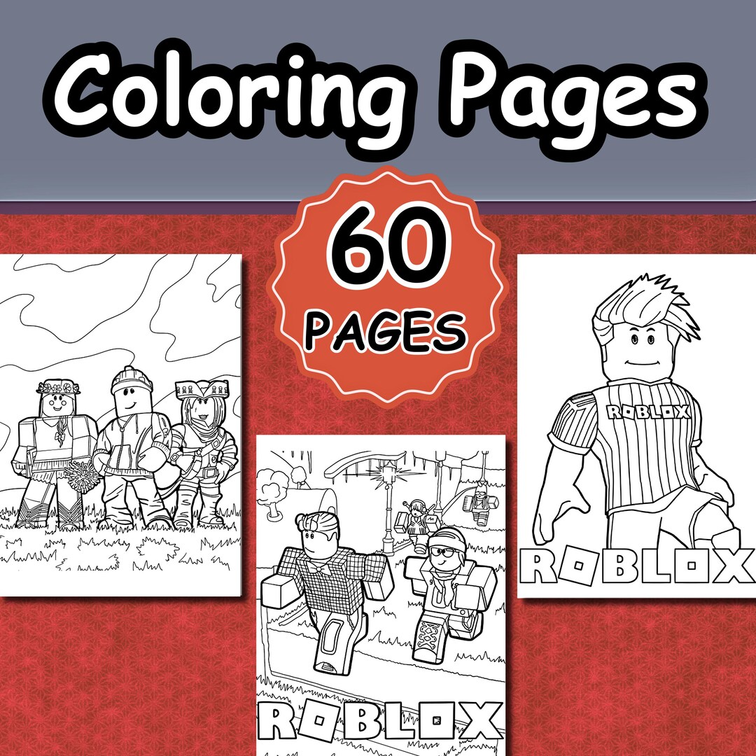 60 Pages Roblox Coloring Book Coloring Pages for Kids Digital Download ...