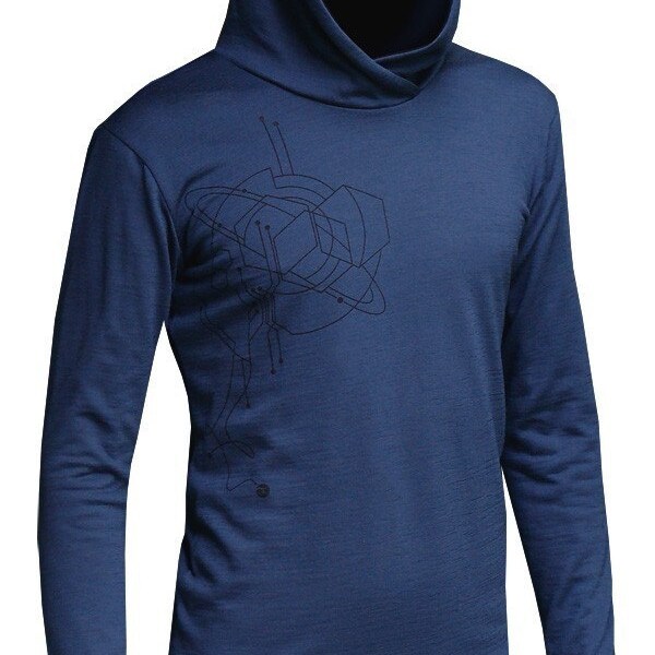 Mens Metrix Merino Hoodie - Sea Blue / Midnight Black - Made To Measure