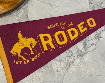 Vintage Rodeo Souvenir Pennant