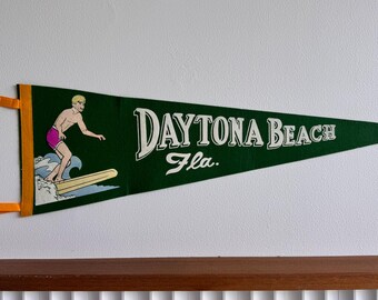 Vintage Daytona Beach, Florida Felt Pennant
