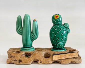 Vintage Cactus Salt and Pepper Shakers Ceramic Cactus Collectible Shakers