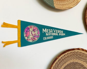 Vintage Mesa Verde National Park Souvenir Felt Pennant