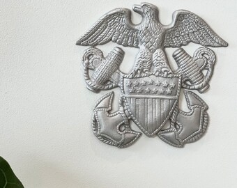Vintage US Eagle + Anchor Metal Shield