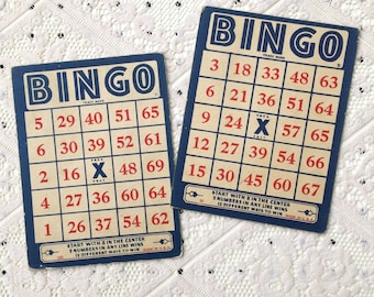 SALE: Vintage BINGO Cards (Set of 2)