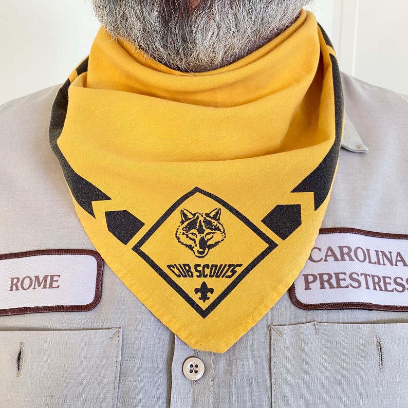 Vintage Boy Scouts / Cub Scouts Yellow Neckerchief 1970s Etsy